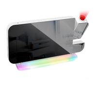 Sveglia con proiezione, schermo a LED, 7,4", con proiettore girevole di 180°, orologio a specchio, display digitale a 7 colori, per camera da letto, soffitto, casa e bambini