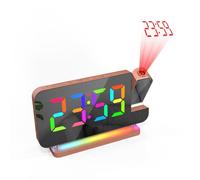 Sveglia con proiezione, Sveglia Digitale a Specchio, 5 volumi, Snooze, caricabatteria USB, 5 Livelli di oscuramento Automatico, Orologio Digitale per Bambini, Anziani,Pink