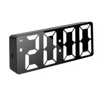 Sveglia con Specchio LED - Sveglia digitale, Orologio elettronico da scrivania con grande schermo Sveglie | Sveglie moderne silenziose con data e temperatura, ornamenti da tavolo