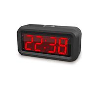 Sveglia da comodino digitale, sveglia digitale a batteria, Display digitale a led rosso da 1,2", 4 Batterie AA Possono Durare più di 1 Anno, Essere Appesa al Muro, Adatta Bambina, Bambini (Nero)