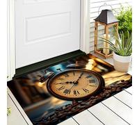Sveglia Da Strada Zerbini Per Interni,Tappeto Ingresso Zerbino Morbidi Arte Retrò Per Interni Cucina Porta Anteriore Posteriore Animali Domestici E Cani,90X150Cm Marrone