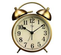 Sveglia da Tavolo retrò Dorata, con Numeri Romani Orologio da Scrivania sul Comodino, Sveglie in Metallo A Batteria, per La Decorazione Domestica della Camera da Letto, del Soggiorno, Dell'Ufficio