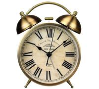 Sveglia da Tavolo retrò Dorata, con Numeri Romani Orologio da Scrivania sul Comodino, Sveglie in Metallo A Batteria, per La Decorazione Domestica della Camera da Letto, del Soggiorno, Dell'Ufficio