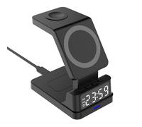 Sveglia digitale - 4,25 pollici 4 in 1 supporto magnetico con caricabatterie wireless da 15 W | supporto senza fili con chip intelligenti per scuola, viaggi, affari, lavoro e casa