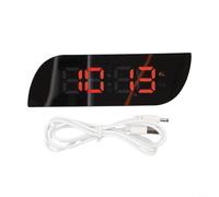 Sveglia digitale a forma di goccia con specchio, display orario e temperatura (°C/°F), design compatto da scrivania per camera da letto o tavolo da toeletta (rosso)
