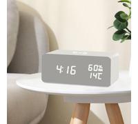 Sveglia digitale a LED con caricabatterie wireless moderno per mensola