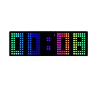 Sveglia digitale a LED con controllo vocale e display colorato, 2 allarmi, data 12/24h, orologio da parete elettronico da tavolo