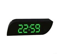 Sveglia digitale a LED con design a specchio, lettura di ora e temperatura, modalità notturna per ridurre l'affaticamento degli occhi e comodo snooze (nero-verde)