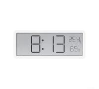 Sveglia digitale a LED con display di temperatura interna e umidità, doppia alimentazione, formato orario 12/24 ore, per camera da letto e ufficio (bianco)