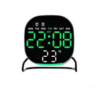 Sveglia digitale a LED con doppia campana, doppio display di ora e data, luminosità regolabile, oscuramento automatico notturno, funzione di temporizzazione per uso quotidiano (H)