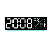 Sveglia digitale a LED con montaggio a parete o da tavolo, visualizzazione della temperatura, supporto doppia unità e funzione timer conto alla rovescia di 99 minuti (bianco)