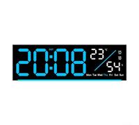 Sveglia digitale a LED con montaggio a parete o da tavolo, visualizzazione della temperatura, supporto doppia unità e funzione timer conto alla rovescia di 99 minuti (blu)