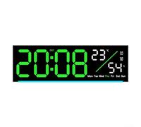 Sveglia digitale a LED con montaggio a parete o da tavolo, visualizzazione della temperatura, supporto doppia unità e funzione timer conto alla rovescia 99 minuti (verde)