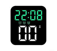 Sveglia digitale a LED con tre sveglie, ampio display trasparente per ora, data, temperatura, impostazioni di luminosità regolabili e comoda funzione snooze (verde)
