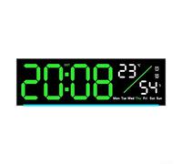 Sveglia digitale a LED con visualizzazione della data e della temperatura, 10 livelli di luminosità, sensore di luce automatico, montaggio a parete o supporto da scrivania, per casa, ufficio, camera