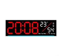 Sveglia digitale a LED con visualizzazione della data e della temperatura, luminosità a 10 livelli, sensore di luce automatico, montaggio a parete o supporto da scrivania, per casa, ufficio, camera da