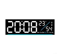 Sveglia digitale a LED con visualizzazione della data e della temperatura, luminosità a 10 livelli, sensore di luce automatico, montaggio a parete o supporto da scrivania, per casa, ufficio, camera da