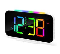 Sveglia digitale a LED per camera da letto con luce notturna, doppio allarme, 12/24 ore, spina nella camera da letto con ampio display, B