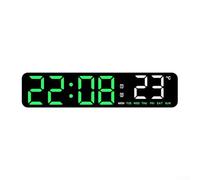 Sveglia digitale a LED per comodino, orologi per camere da letto, con ora, temperatura, conto alla rovescia, display con allarme, per scrivania da ufficio e viaggi, 26,6 x 7 x 4,5 cm (B)