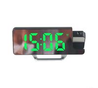 Sveglia digitale a proiezione con visualizzazione della temperatura e angolo regolabile, schermo LED verde, proiezione orario a soffitto o parete, formato 12/24 ore, alimentazione USB, per camera da