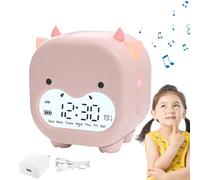 Sveglia digitale - Adorabile sveglia per bambini forma di mucca per camera da letto, ricarica - decorazione intelligente da scrivania, orologio da comodino con arresto automatico per dormienti