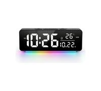 Sveglia Digitale Compatta con Luce Notturna RGB per La Decorazione Della Camera da Letto, Doppia Sveglia, Funzione Snooze, Dimmer e Volume Regolabile.