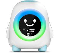 Sveglia digitale con 5 luci colorate, 5 opzioni sonore, luce notturna e visualizzazione della temperatura - Regalo ideale per bambini