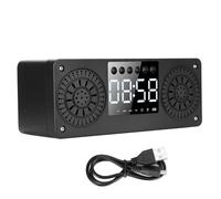 Sveglia digitale con altoparlante Bluetooth, ricarica wireless per smartphone, ritmo chiaro e potente per le tue canzoni preferite, finitura effetto