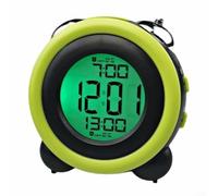 Sveglia digitale con display a colori, suonerie forti, per chi dorme pesantemente, sveglia multipla, per lavoratori a turni, orologio da comodino con luce notturna, schermo grande (verde)
