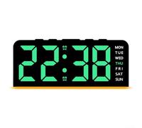 Sveglia digitale con illuminazione ambientale e indicatore di temperatura per far brillare il tuo spazio (verde)