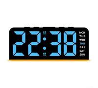 Sveglia digitale con illuminazione ambientale e indicatore di temperatura per far brillare il tuo spazio (blu)
