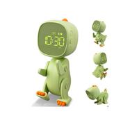 Sveglia digitale con luce notturna, 3 impostazioni di allarme, funzione snooze, colore verde, ideale per la cameretta dei bambini.
