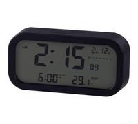 Sveglia digitale con luce notturna a LED, termometro per camera da letto, visualizzazione della temperatura, snooze, calendario perpetuo, luminosità regolabile, alimentazione USB/a batteria per