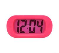 Sveglia digitale con luce notturna, grande display LCD, orologio da viaggio portatile con funzione snooze ascendente per il risveglio, funzionamento a batteria (rosa)