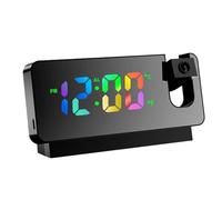 Sveglia digitale con proiezione - Orologio da tavolo con proiezione USB, ricarica USB, braccio oscillante flessibile a 180°, sveglia forte per camera dei bambini, scrivania