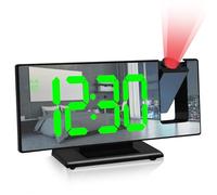 Sveglia Digitale con Proiezione, Sveglia con Proiettore Soffitto, Orologio Digitale Alimentata Tramite USB, con Grande Display, Temperatura, Snooze, Data, 12/24HR, 3 Livelli di Luminosità