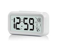 Sveglia digitale con termometro interno, ampio display, funzionamento silenzioso, allarme con suoneria crescente, visualizzazione 12/24 ore,