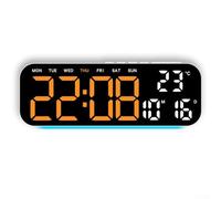 Sveglia digitale da 23,9 cm, piccolo orologio digitale per camera da letto, oscuramento automatico, data, secondi, giorno della settimana, temperatura interna, orologio da scrivania per aule, orologi