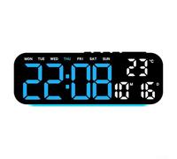 Sveglia digitale da 23,9 cm, piccolo orologio digitale per camera da letto, oscuramento automatico, data, secondi, giorno della settimana, temperatura interna, orologio da scrivania per aule, orologi