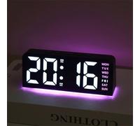 Sveglia digitale da scrivania con luce per camera da letto e display a LED 67 orologio con notte per funzione snooze da tavolo per doppio (BPINK)