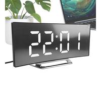 Sveglia digitale, display a LED, 17 x 7,2 x 3,1 cm, strumento di gestione del ad alta luminosità, orologio moderno per dormitorio, cucina, bagno, comodino, camera da letto, adolescenti, studenti