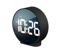 Sveglia digitale facile da usare con ampio display curvo, doppia sveglia e regolazione della luminosità (colore nero)