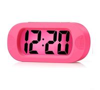 Sveglia digitale facile da usare con schermo LCD Jumbo, pulsante snooze e luce notturna morbida, per bambini e adulti (rosa)
