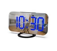 Sveglia digitale facile da usare e con doppie porte di ricarica USB, display a specchio, luminosità regolabile per la camera da letto, modal