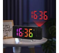 Sveglia digitale facilmente leggibile che proietta chiaramente l'ora di notte, inclusa la funzione di monitoraggio della temperatura (luce colorata)