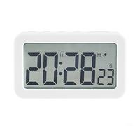 Sveglia digitale funzionale con funzione snooze, conto alla rovescia estesa, lettura della data e visualizzazione 12/24 ore (bianco)
