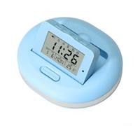 Sveglia digitale, funzionamento a batteria, display a LED con temperatura, funzione snooze, conto alla rovescia, per bambini che dormono pesantemente (blu)