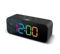 Sveglia digitale intelligente con due impostazioni di allarme e luce RGB regolabile per un'atmosfera personalizzata (nera)