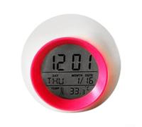 Sveglia digitale, luce notturna a 7 colori con display a LED e toni di allarme multipli, funzionamento a batteria, per la decorazione della camera dei bambini (rosso)