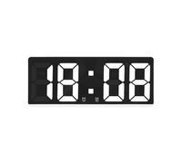 Sveglia digitale moderna con controllo vocale, temperatura ambiente e funzione snooze per una mattina migliore (guscio nero bianco)